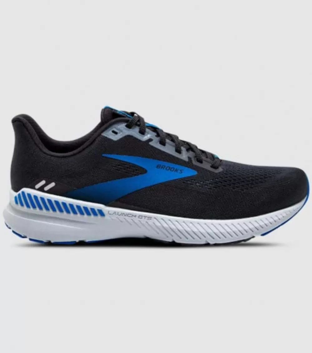 Fashion Brooks Launch Gts 8 (2E Wide) Mens Black Grey Blue