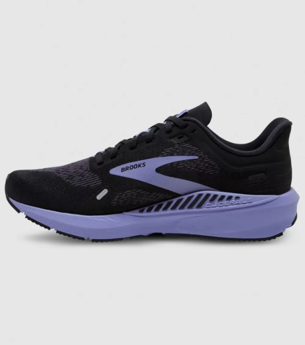 Best Sale Brooks Launch Gts 9 (D Wide) Womens Black Ebony Purple