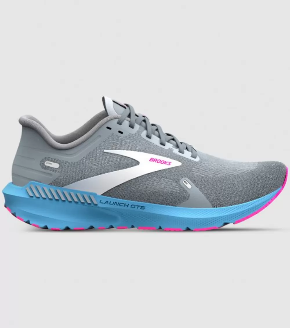 Best Brooks Launch Gts 9 Womens Grey Blue Pink