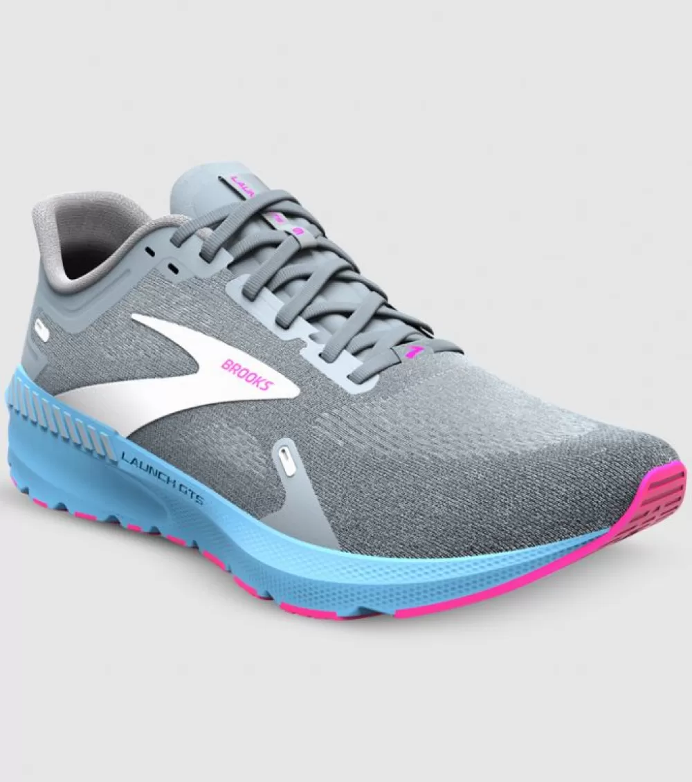 Best Brooks Launch Gts 9 Womens Grey Blue Pink