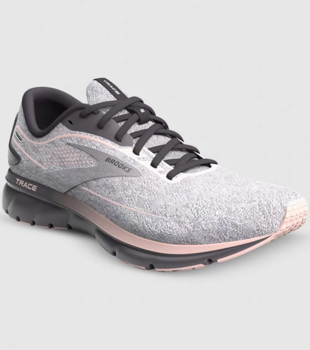 Hot Brooks Trace 2 Womens Mu Grey Black Pearl Peach