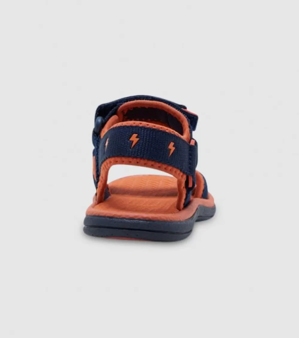 Best Sale Clarks Finn (Ps) Kids Navy Tangerine