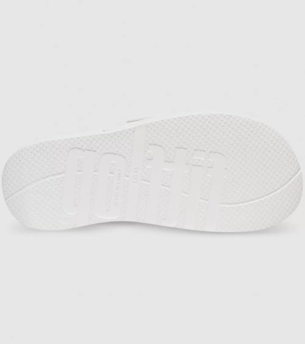 Hot FitFlop Iqushion Two Bar Buckle Slides Womens White