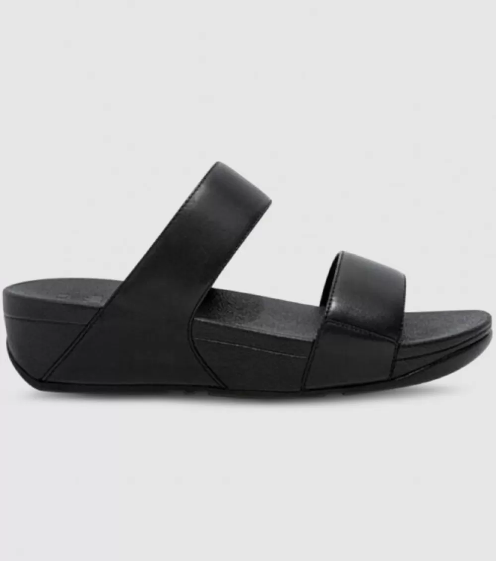 Clearance FitFlop Lulu Leather Slide Womens Black