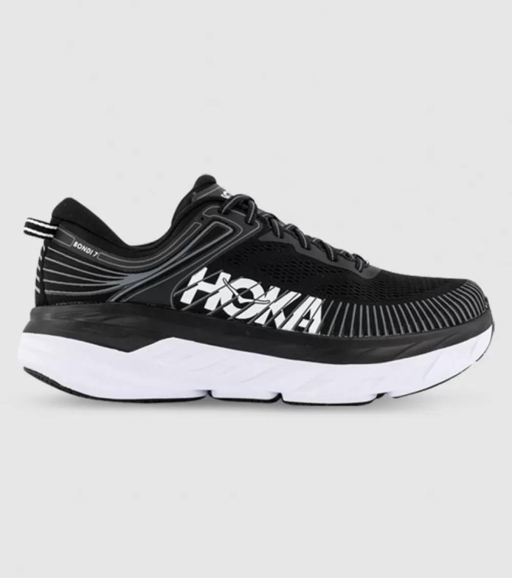 Best Sale Hoka One One Hoka Bondi 7 Mens Black White