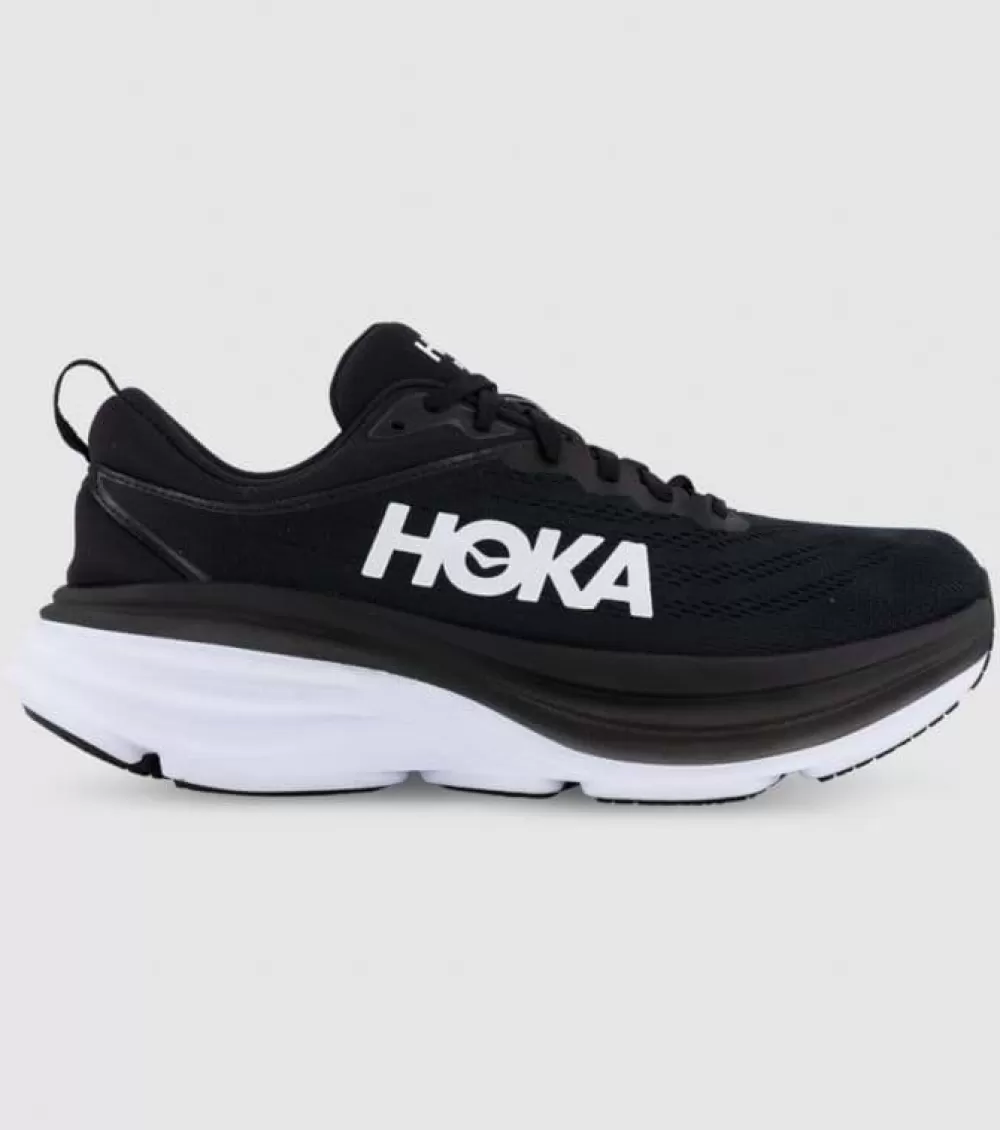 Cheap Hoka One One Hoka Bondi 8 (2E Wide) Mens Black White