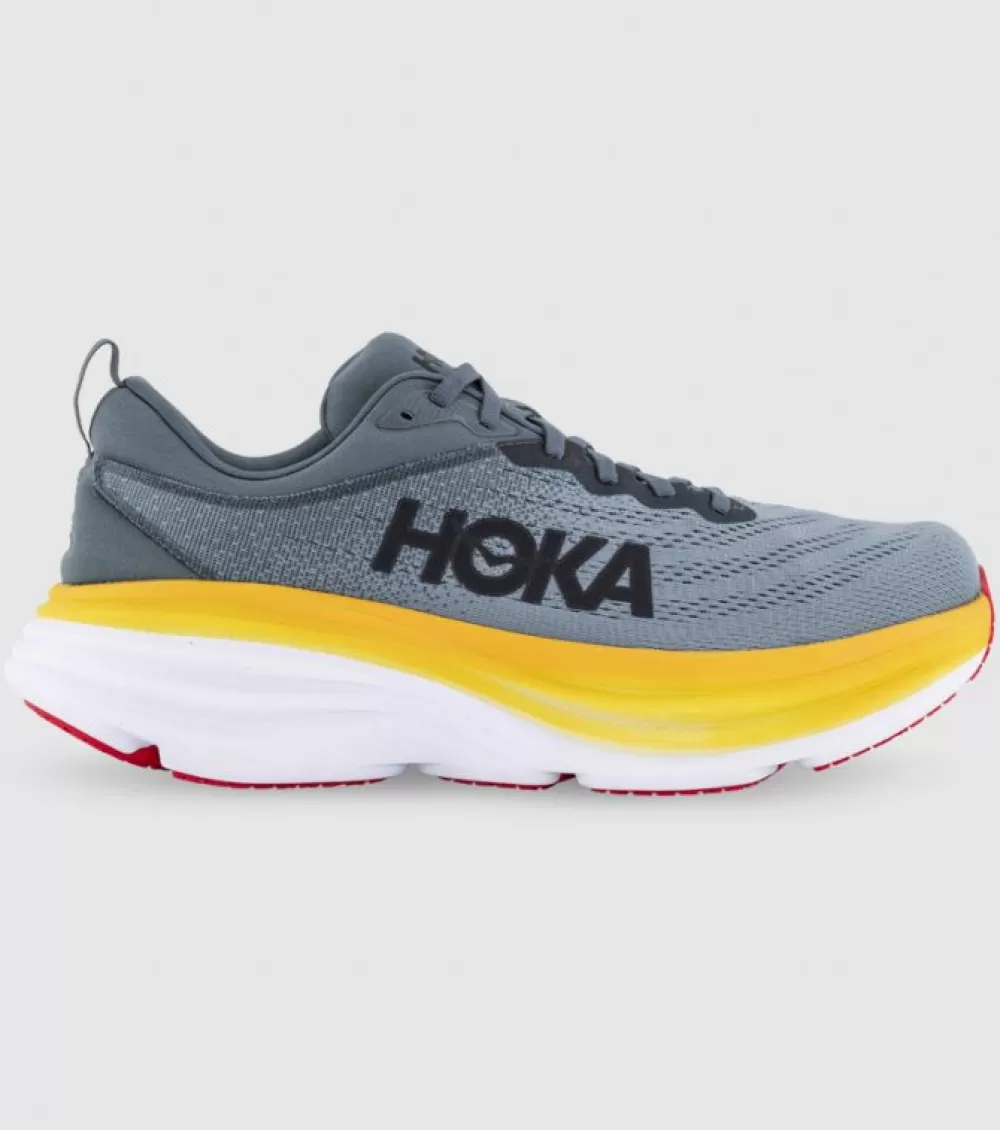 Discount Hoka One One Hoka Bondi 8 (2E Wide) Mens Goblin Blue Mountain Spring