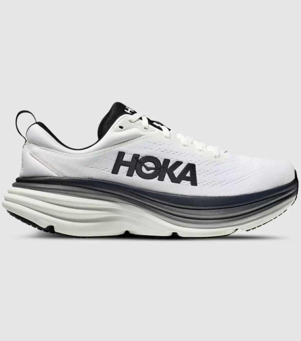 Discount Hoka One One Hoka Bondi 8 (2E Wide) Mens White Black