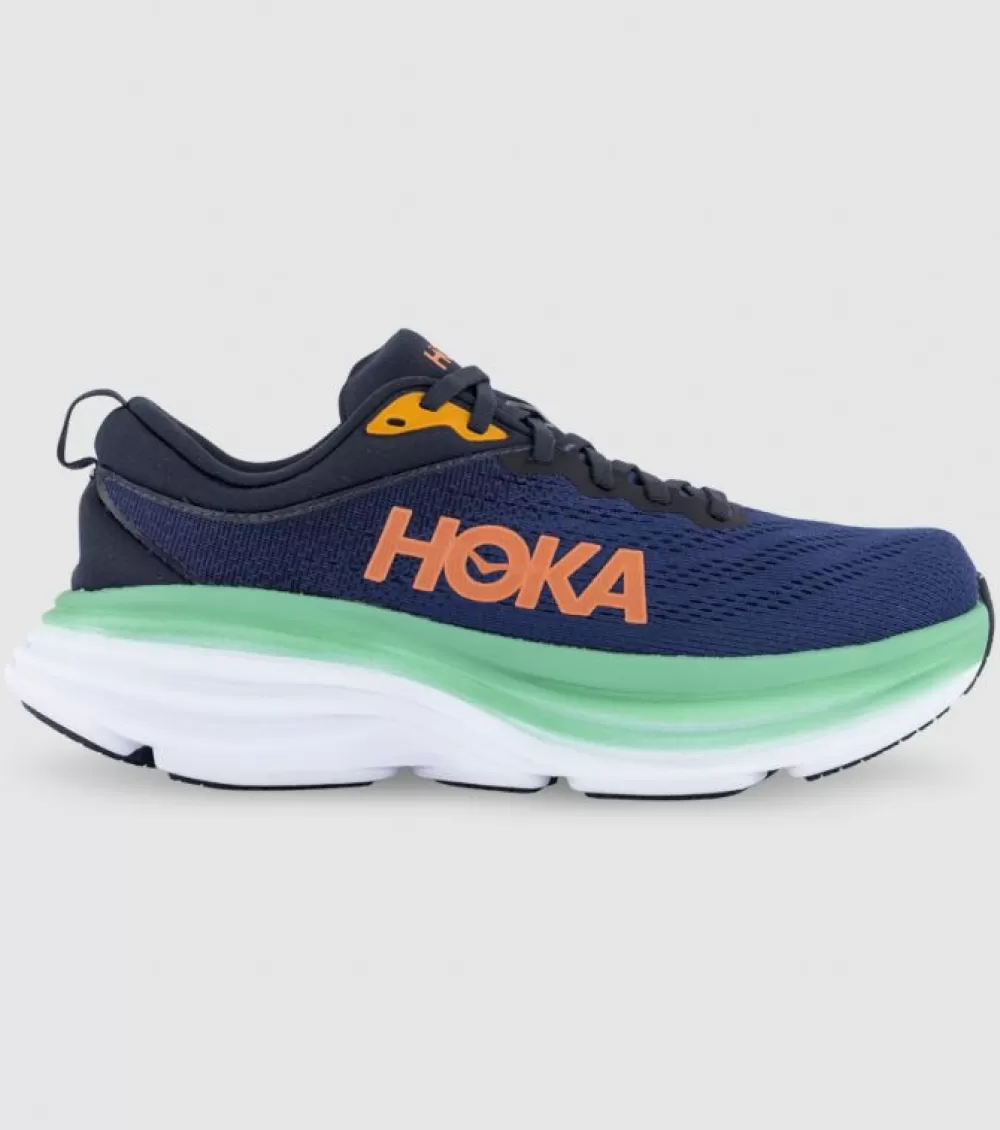 Cheap Hoka One One Hoka Bondi 8 (D Wide) Womens Outer Space Bellwether Blue