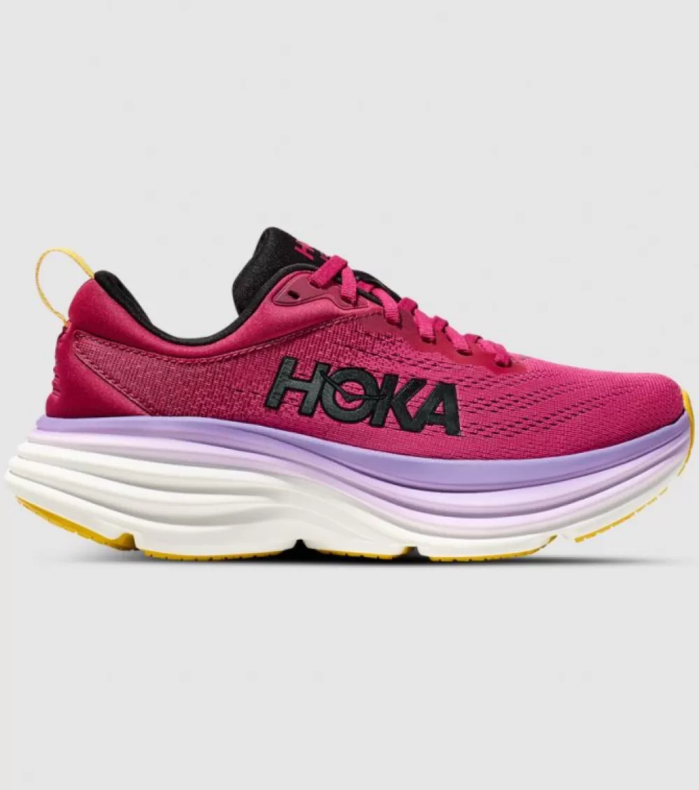 Best Sale Hoka One One Hoka Bondi 8 Womens Cherries Jubilee Pink Yarrow