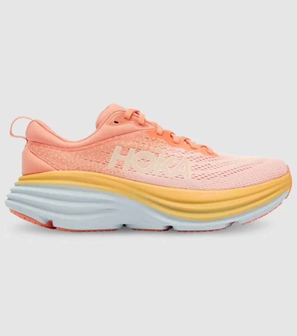 New Hoka One One Hoka Bondi 8 Womens Shell Coral Peach Parfait