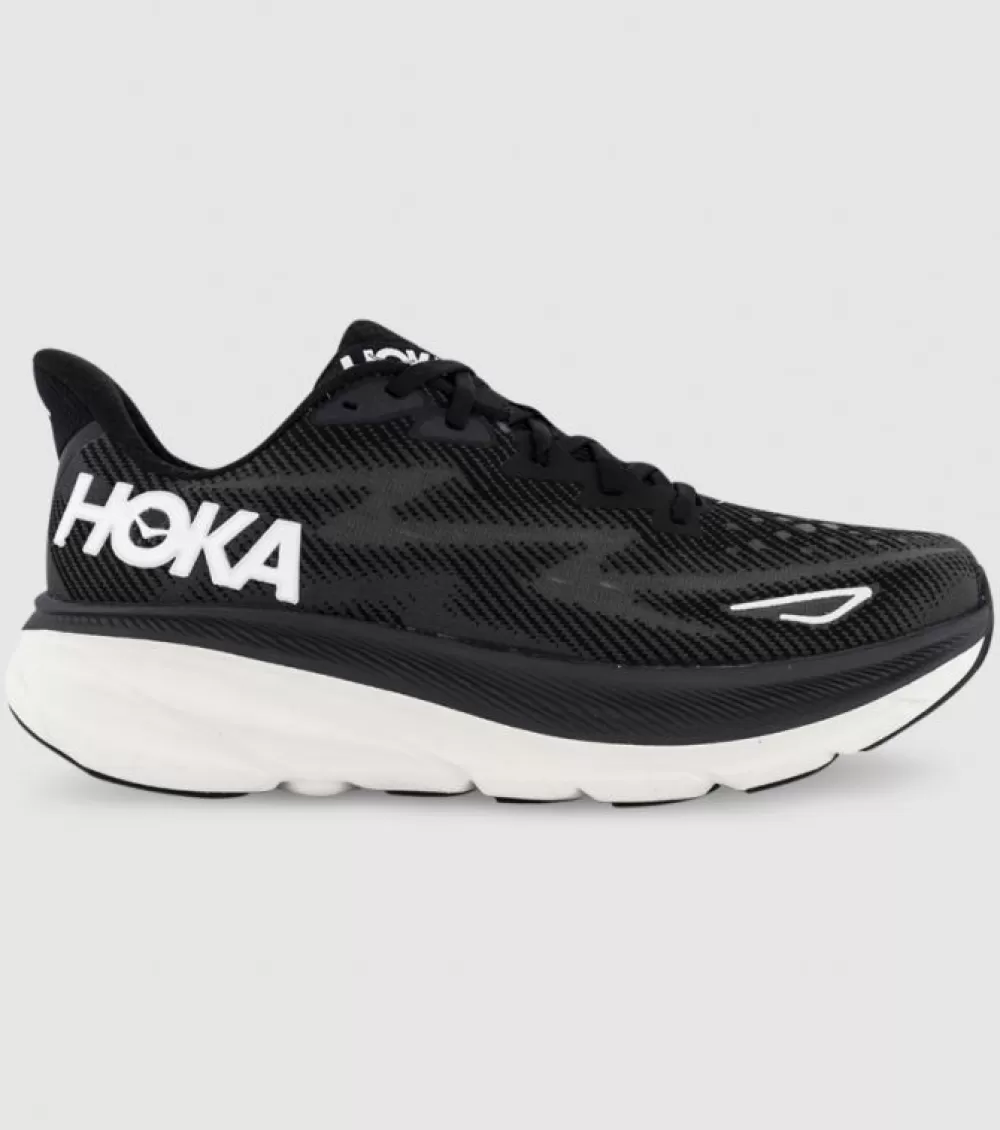 Fashion Hoka One One Hoka Clifton 9 (2E Wide) Mens Black White