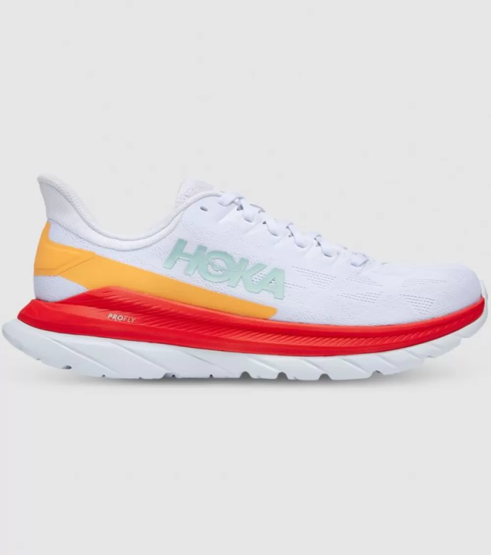 Fashion Hoka One One Hoka Mach 4 Mens White Fiesta