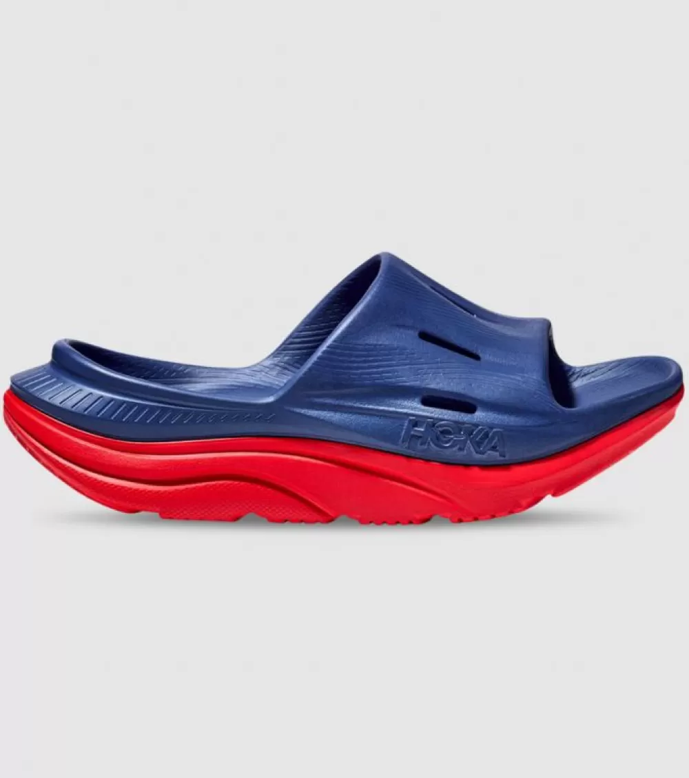 Discount Hoka One One Hoka Ora Recovery Slide 3 Unisex Bellwether Blue Red Alert