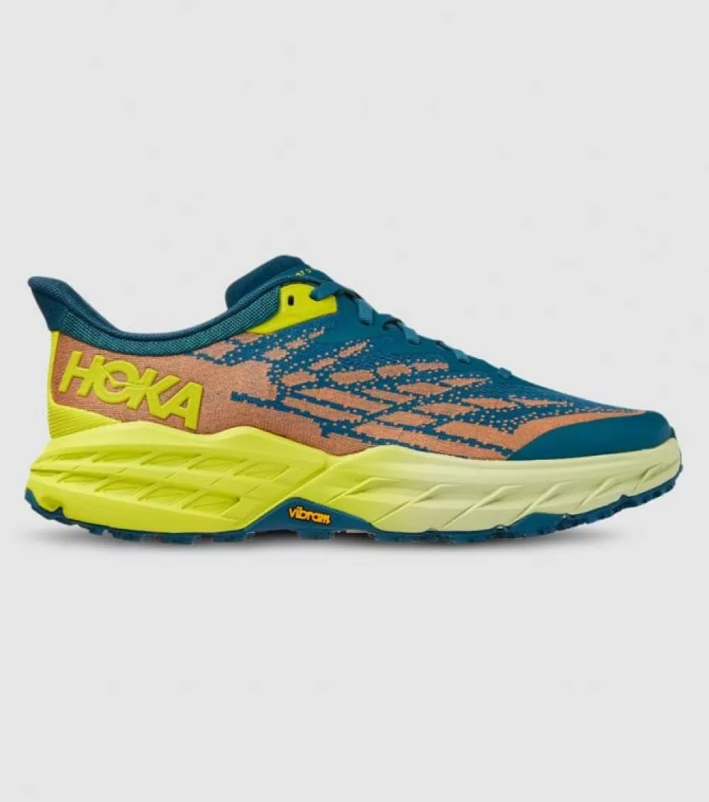 New Hoka One One Hoka Speedgoat 5 (2E Wide) Mens Blue Coral Evening Primrose