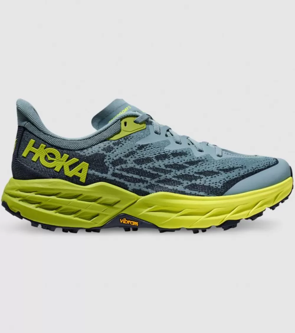 Flash Sale Hoka One One Hoka Speedgoat 5 (2E Wide) Mens Stone Blue Dark Citron