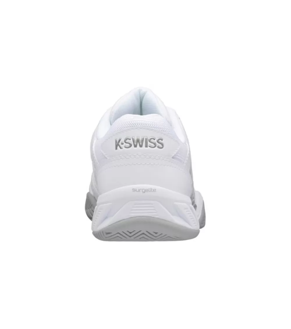 New K-Swiss Bigshot 4 Womens Tennis Shoes White High Rise Silver