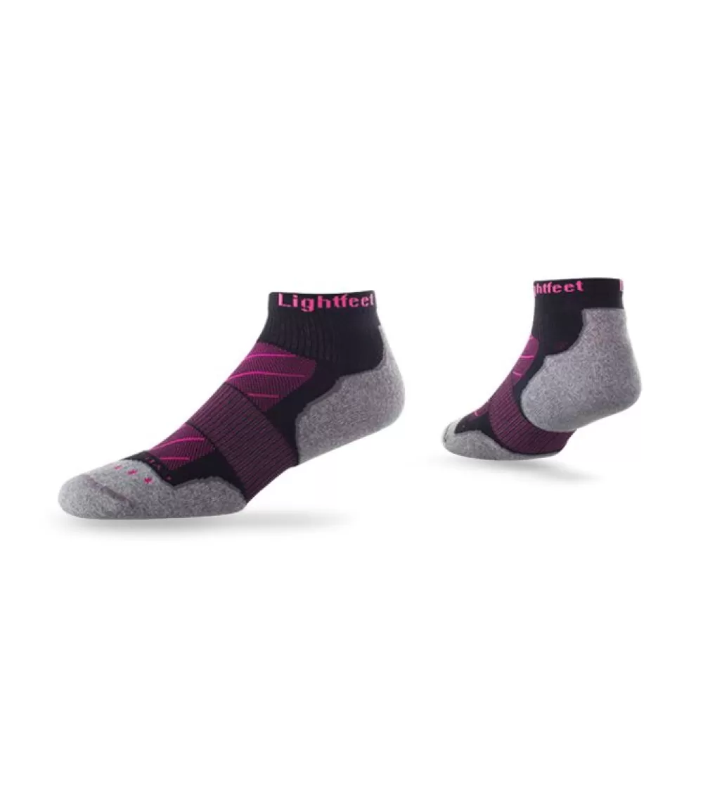 New Lightfeet Evolution Mini Crew Socks Black Fluro Pink