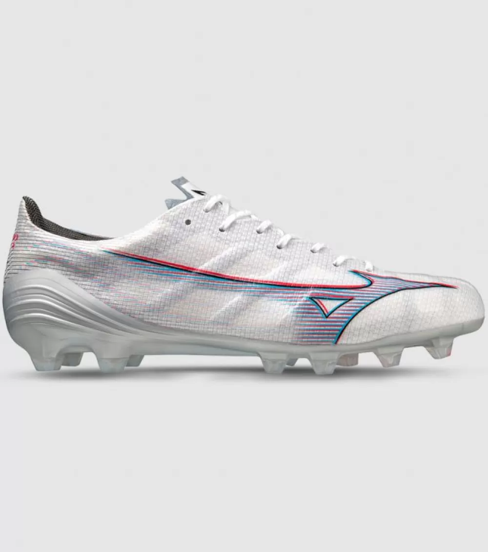 Shop Mizuno Alpha Elite Fg Mens Football Boots White Ignition Red