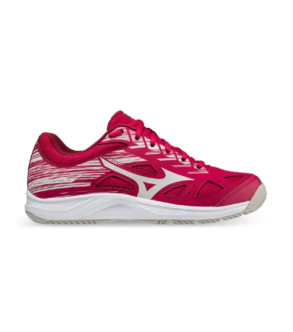 Fashion Mizuno Stealth Star Netball (Gs) Kids Netball Shoes Persian Red White Sand