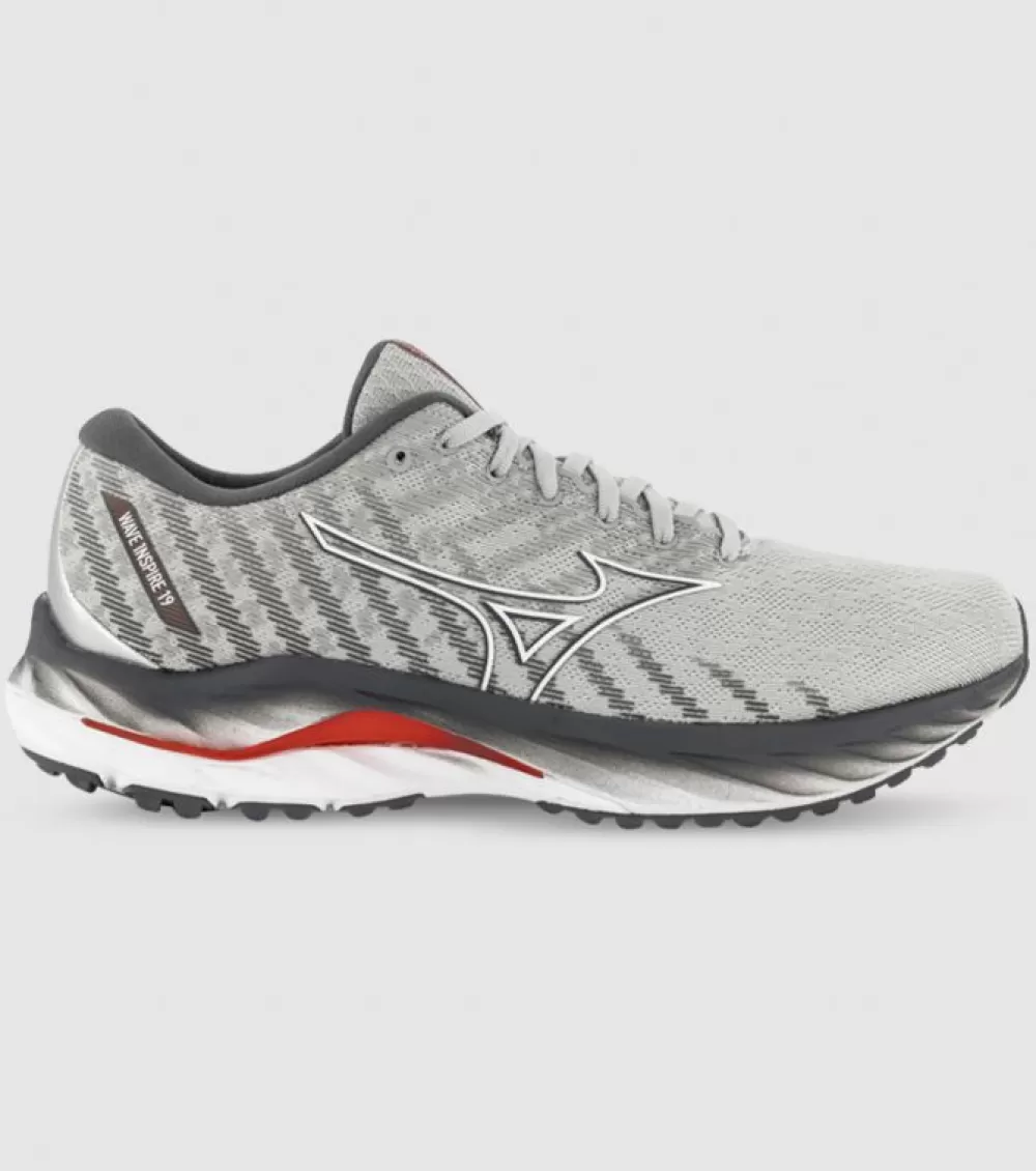 Discount Mizuno Wave Inspire 19 (2E Wide) Mens Harbor Mist White Bittersweet