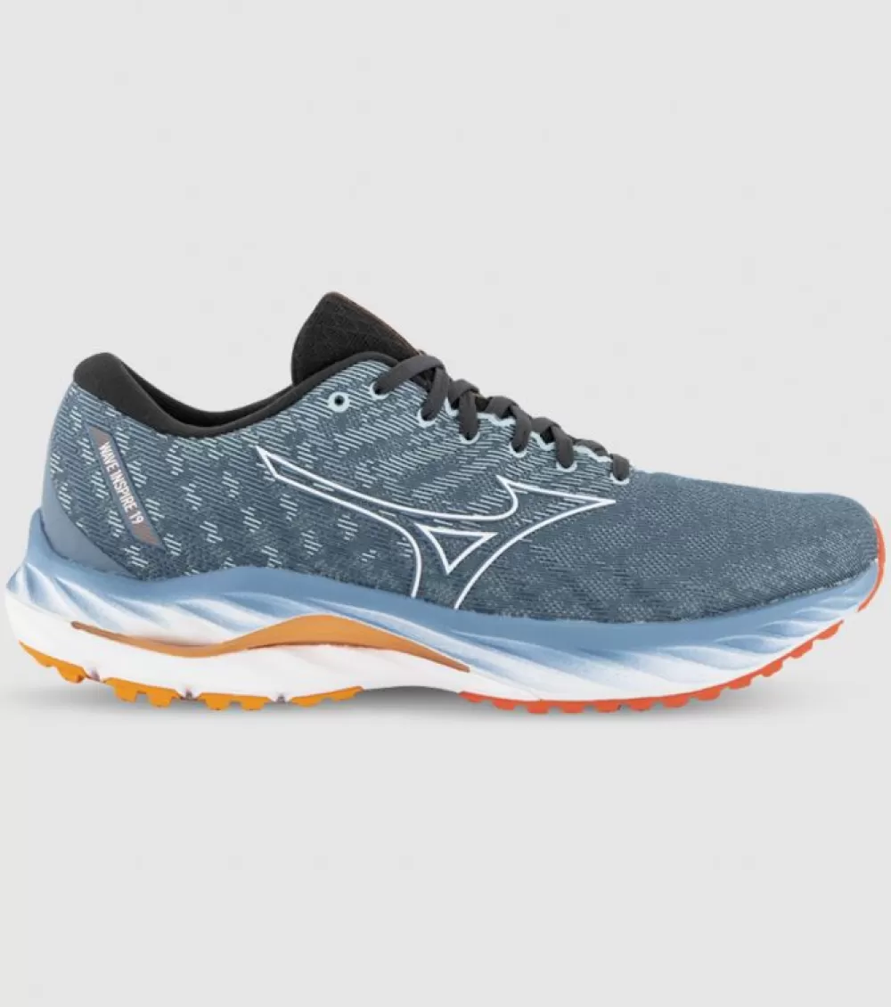 Outlet Mizuno Wave Inspire 19 Mens Provincial Blue White Light Orange