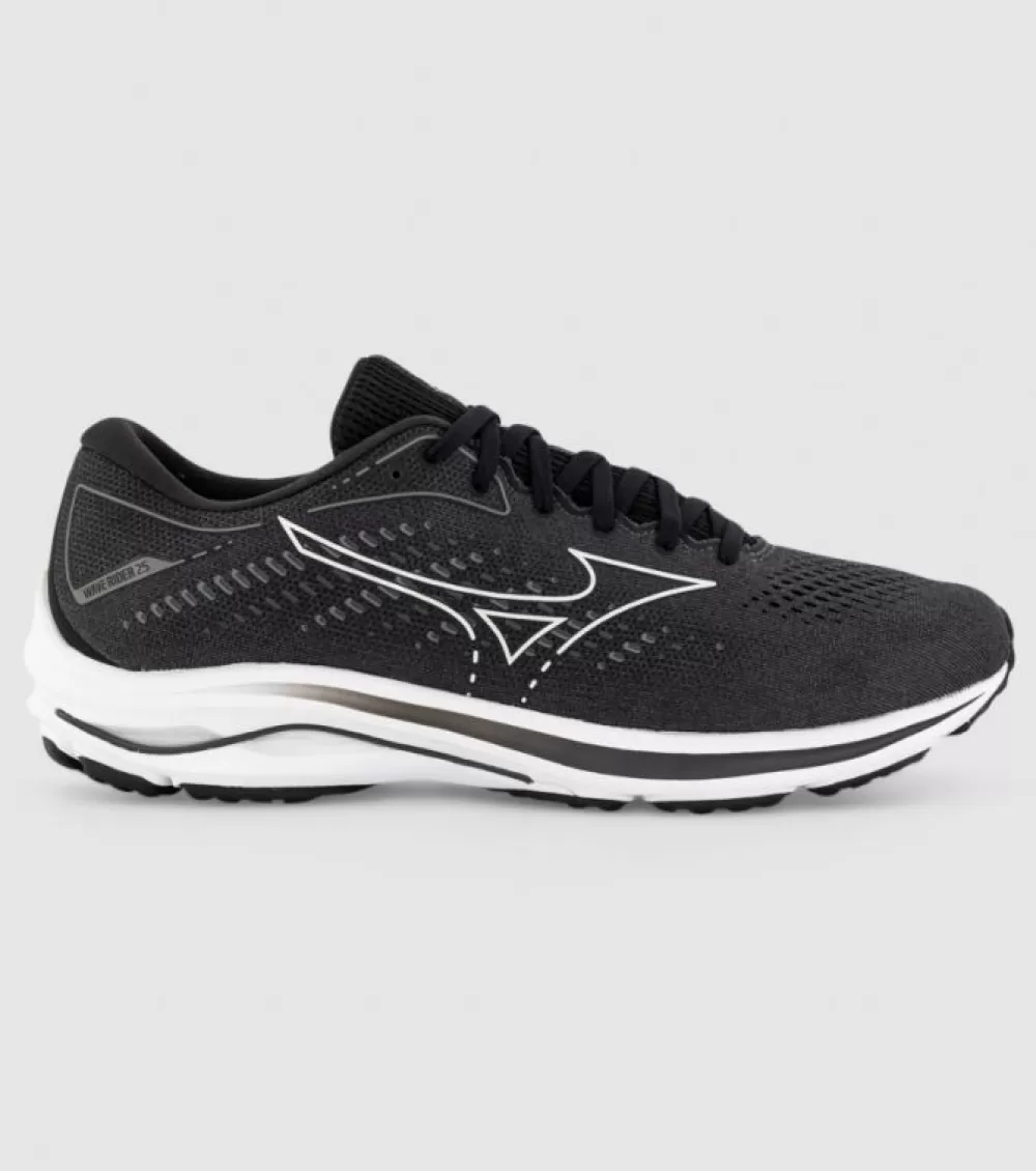 Best Sale Mizuno Wave Rider 25 Mens Black Silver Ebony