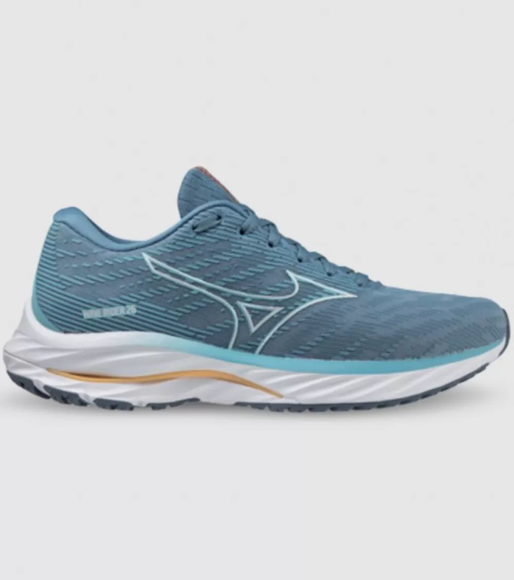 Sale Mizuno Wave Rider 26 (D Wide) Womens Mountain Spring White Flax