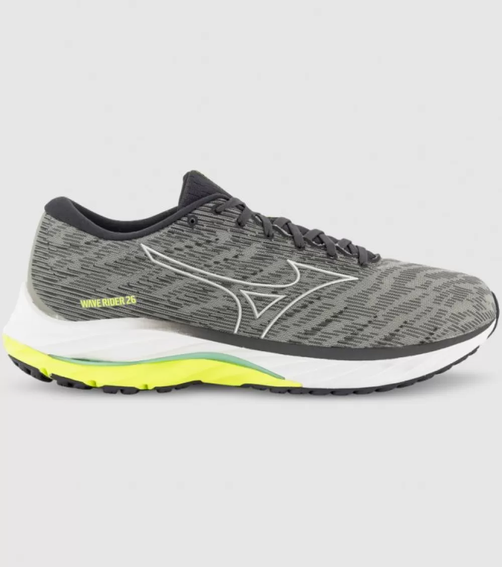 Sale Mizuno Wave Rider 26 Mens Ultimate Gray Silver Neo Lime