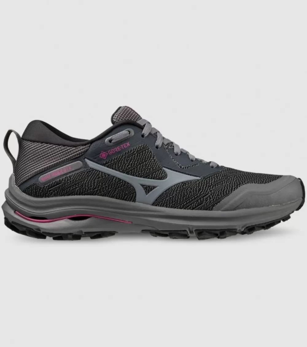 Cheap Mizuno Wave Rider Gore-Tex (D Wide) Womens Iron Gate Nimbus Cloud Fuchsia Fedora