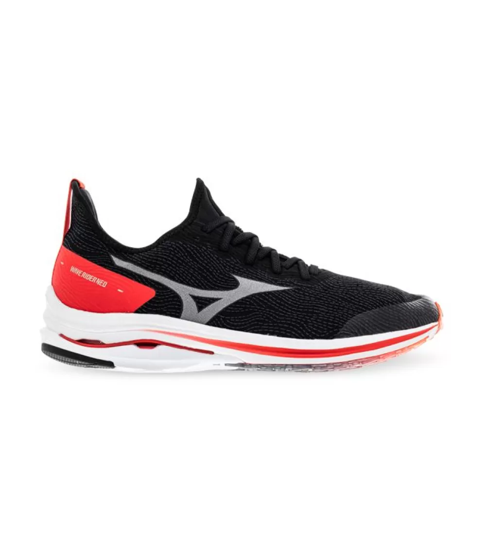 Hot Mizuno Wave Rider Neo Mens Black White Ignition Red