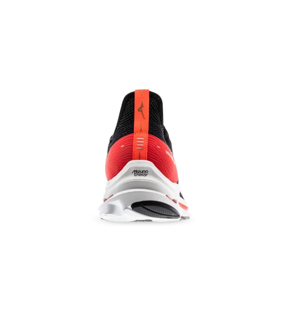 Clearance Mizuno Wave Rider Neo Womens Black White Ignition Red