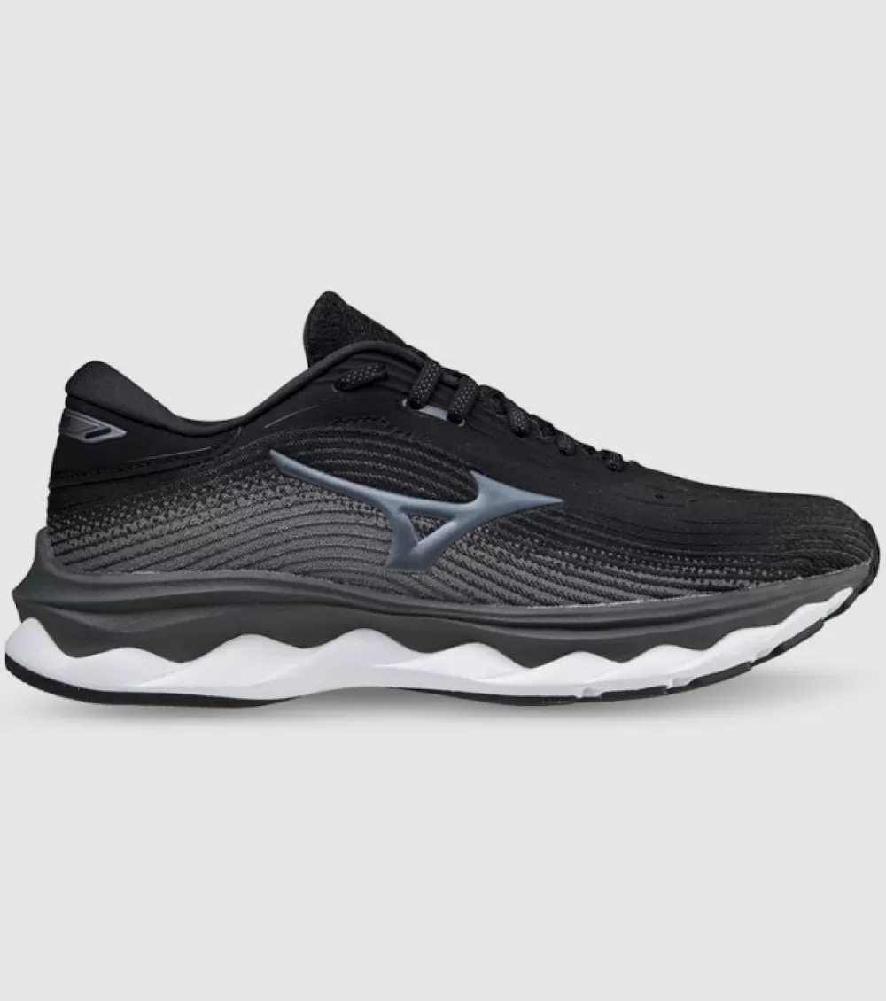 Clearance Mizuno Wave Sky 5 (D Wide) Womens Black Gray Quiet Shade