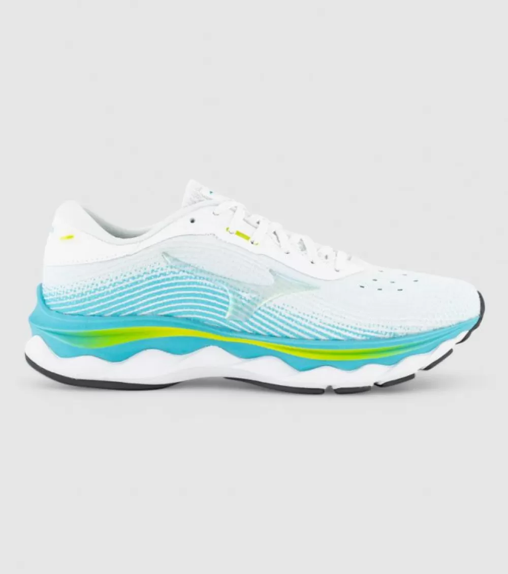 Outlet Mizuno Wave Sky 5 Womens White Blue Curacao