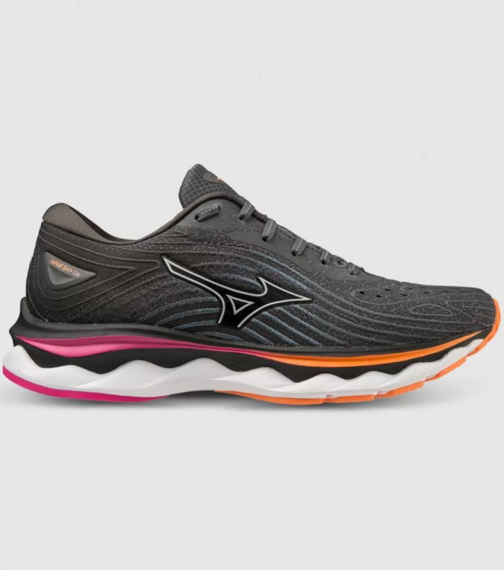 Flash Sale Mizuno Wave Sky 6 (D Wide) Womens Iron Gate Nimbus Cloud Neon Pink