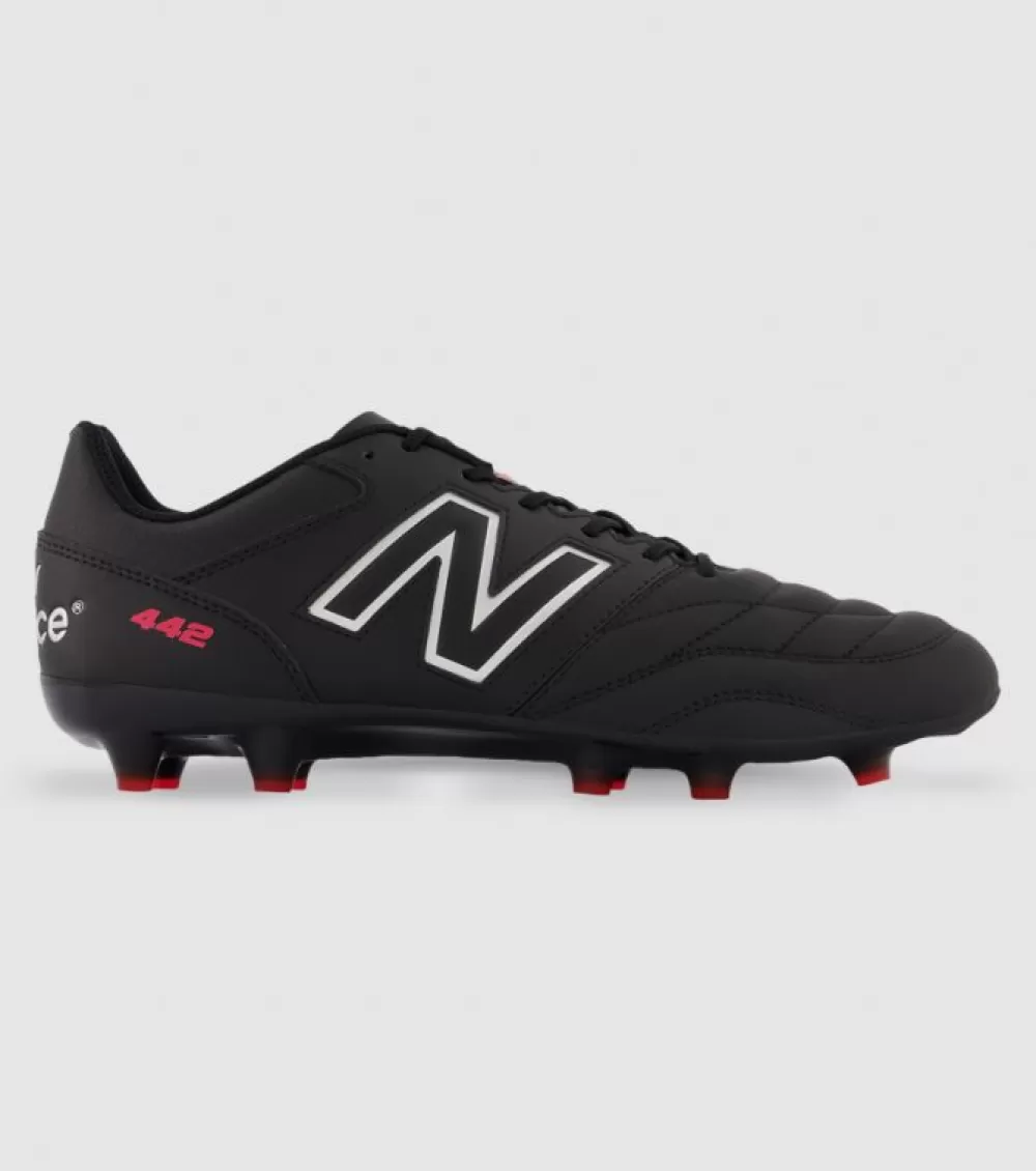 Flash Sale New Balance 442 V2 Academy Fg Mens Football Boots Black White Red