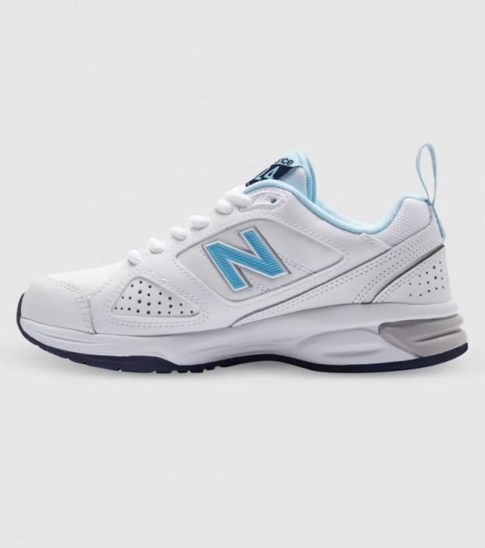 New New Balance 624 (D Wide) Womens White Navy Blue