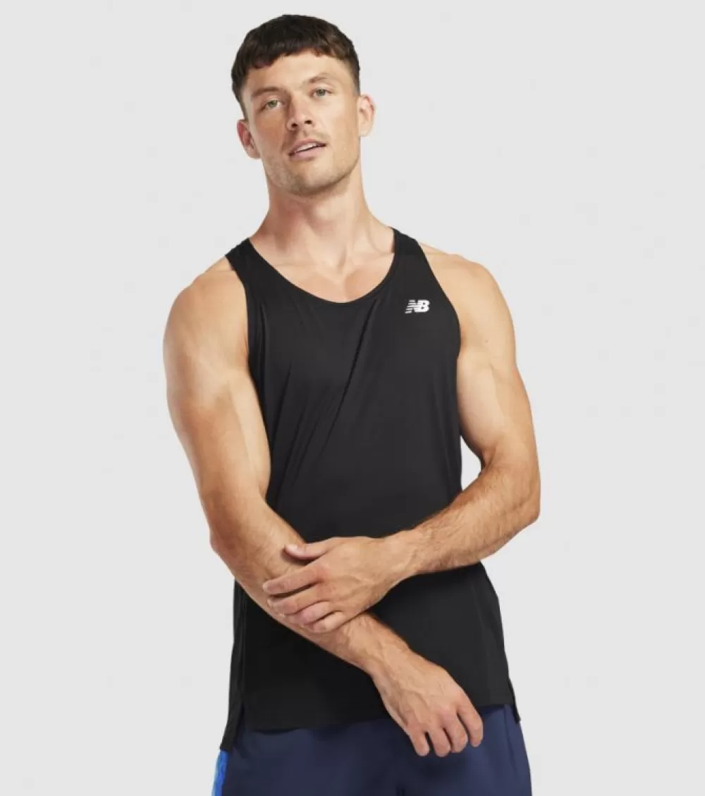 Fashion New Balance Accelerate Singlet Mens Black