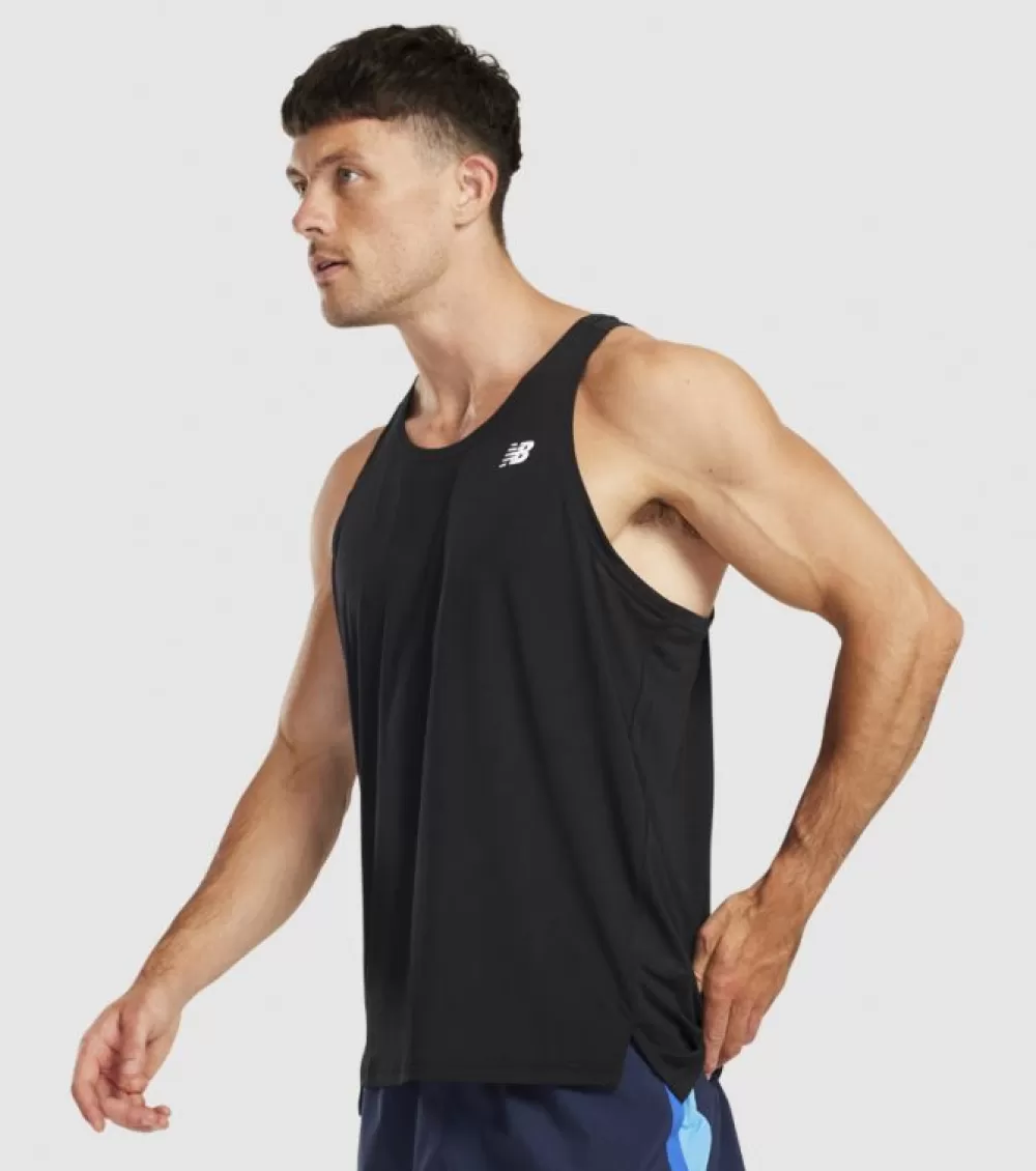 Fashion New Balance Accelerate Singlet Mens Black