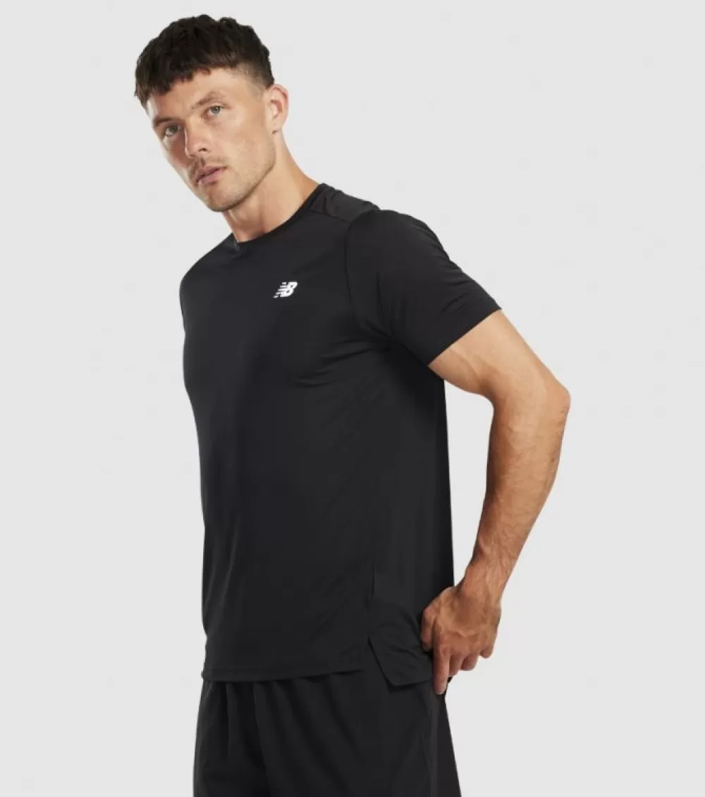 Cheap New Balance Accelerate Ss Tee Mens Black