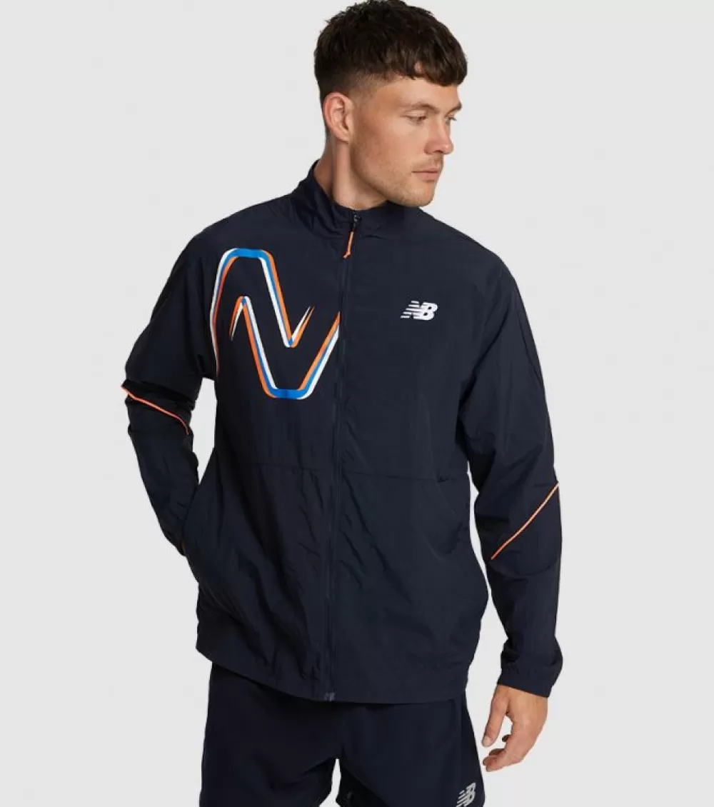 Sale New Balance Graphic Impact Run Jacket Mens Eclipse