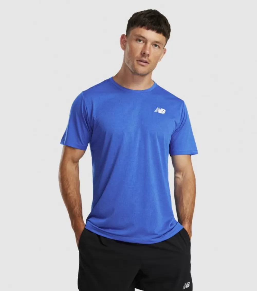 Hot New Balance Impact Run Ss Tee Mens Cobalt Heather