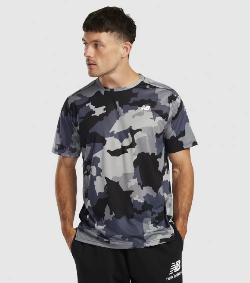 Fashion New Balance Printed Accelerate Ss Tee Mens Thunder