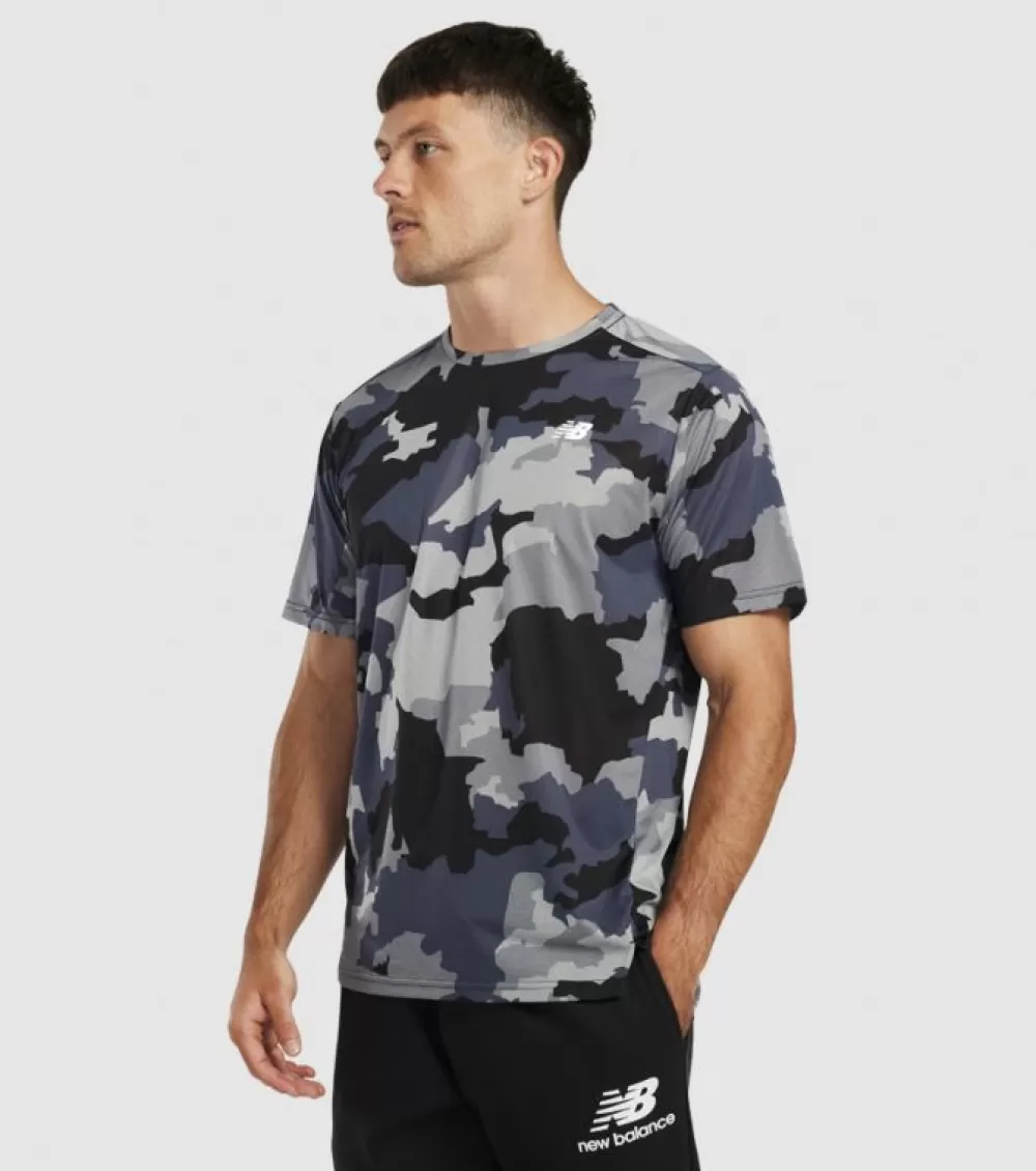 Fashion New Balance Printed Accelerate Ss Tee Mens Thunder