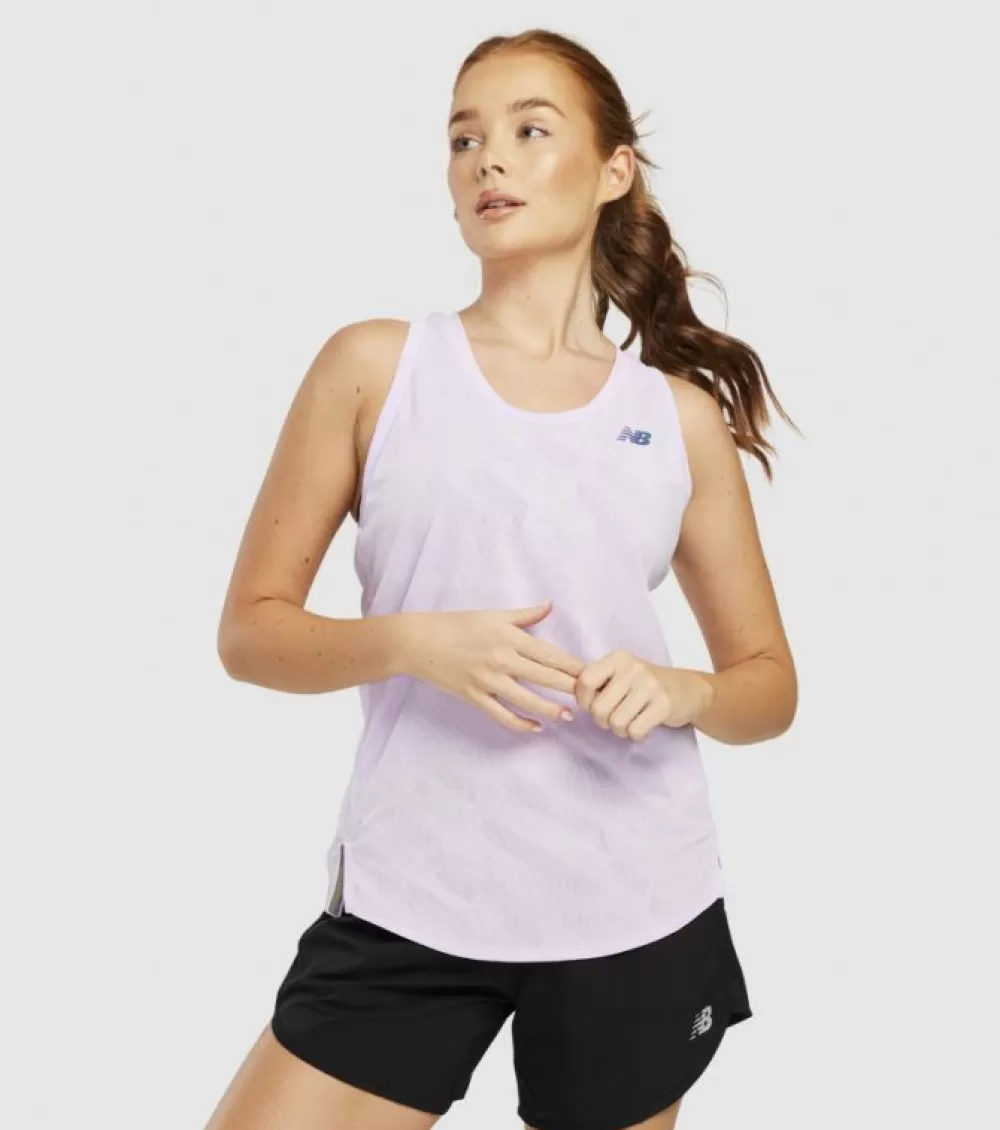 Cheap New Balance Q Speed Jacquard Tank Womens Cyber Lilac