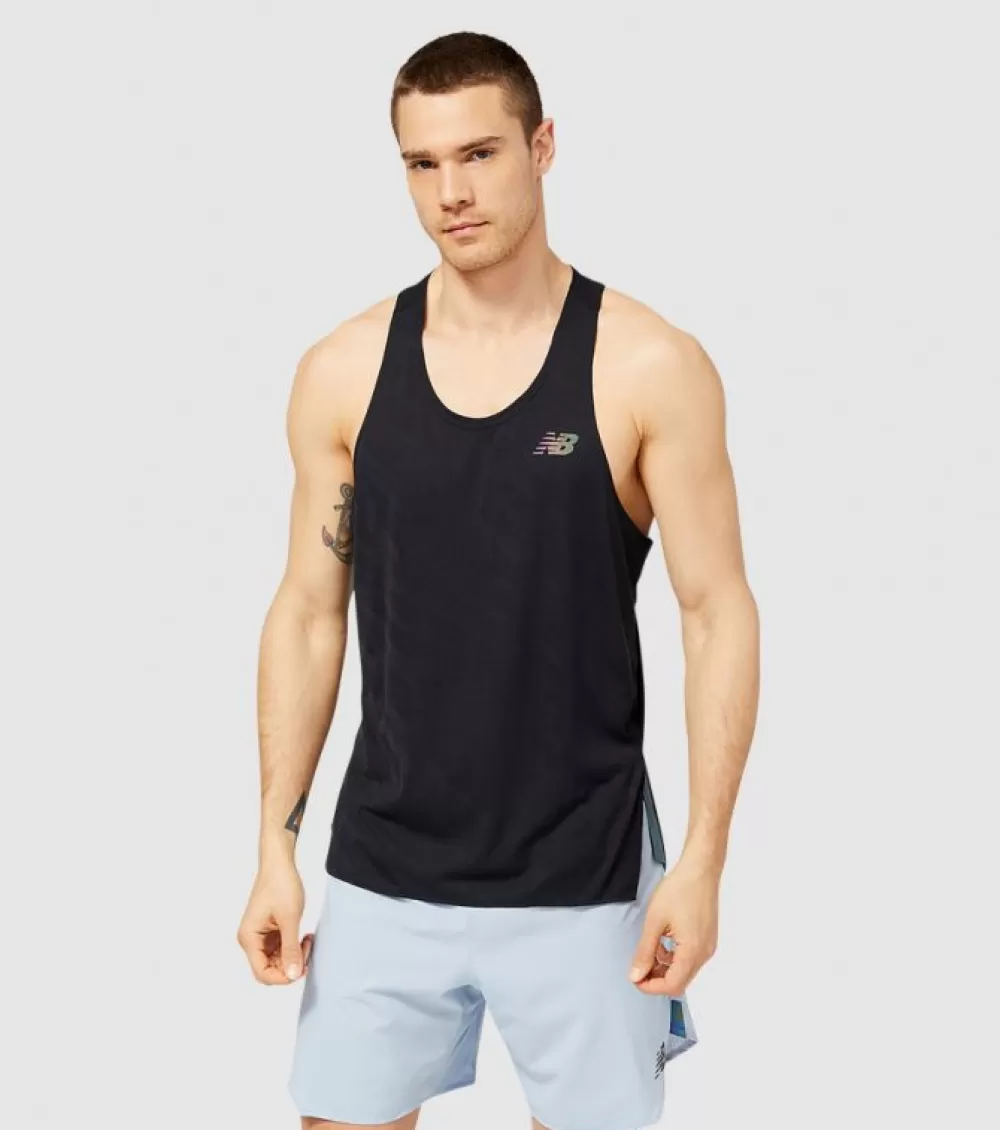 Discount New Balance Q Speed Singlet Mens Black