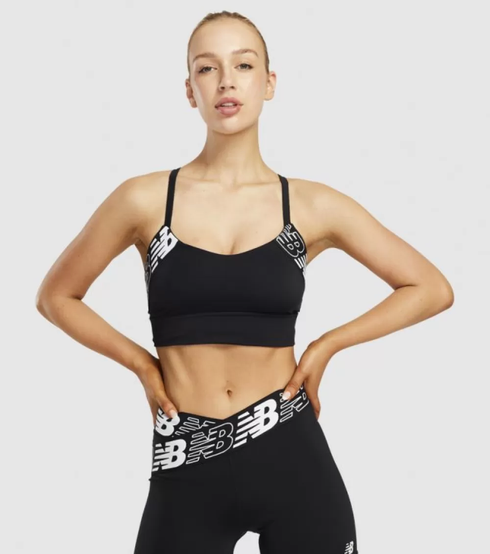 Cheap New Balance Relentless Crop Bra Womens Black