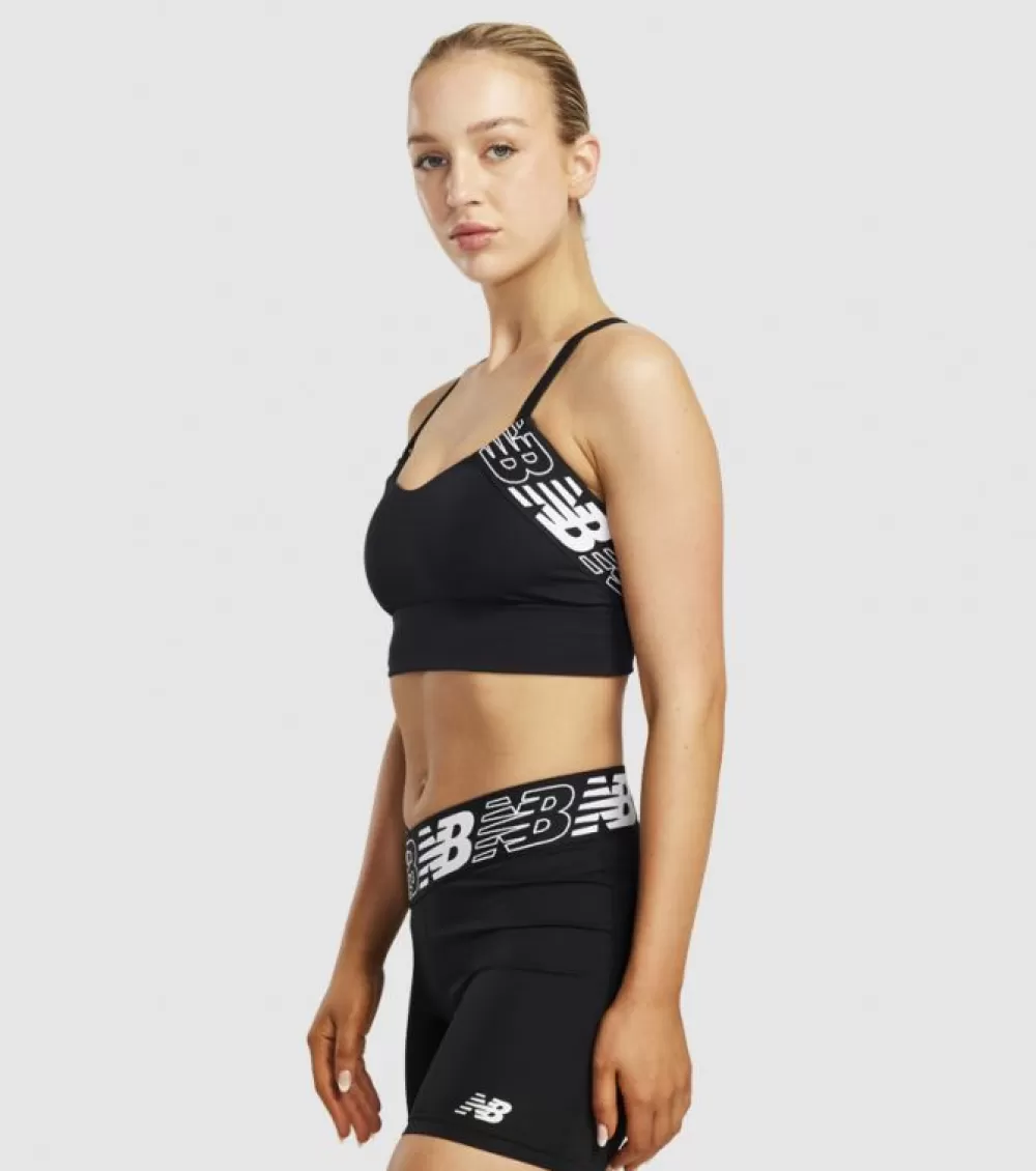 Cheap New Balance Relentless Crop Bra Womens Black