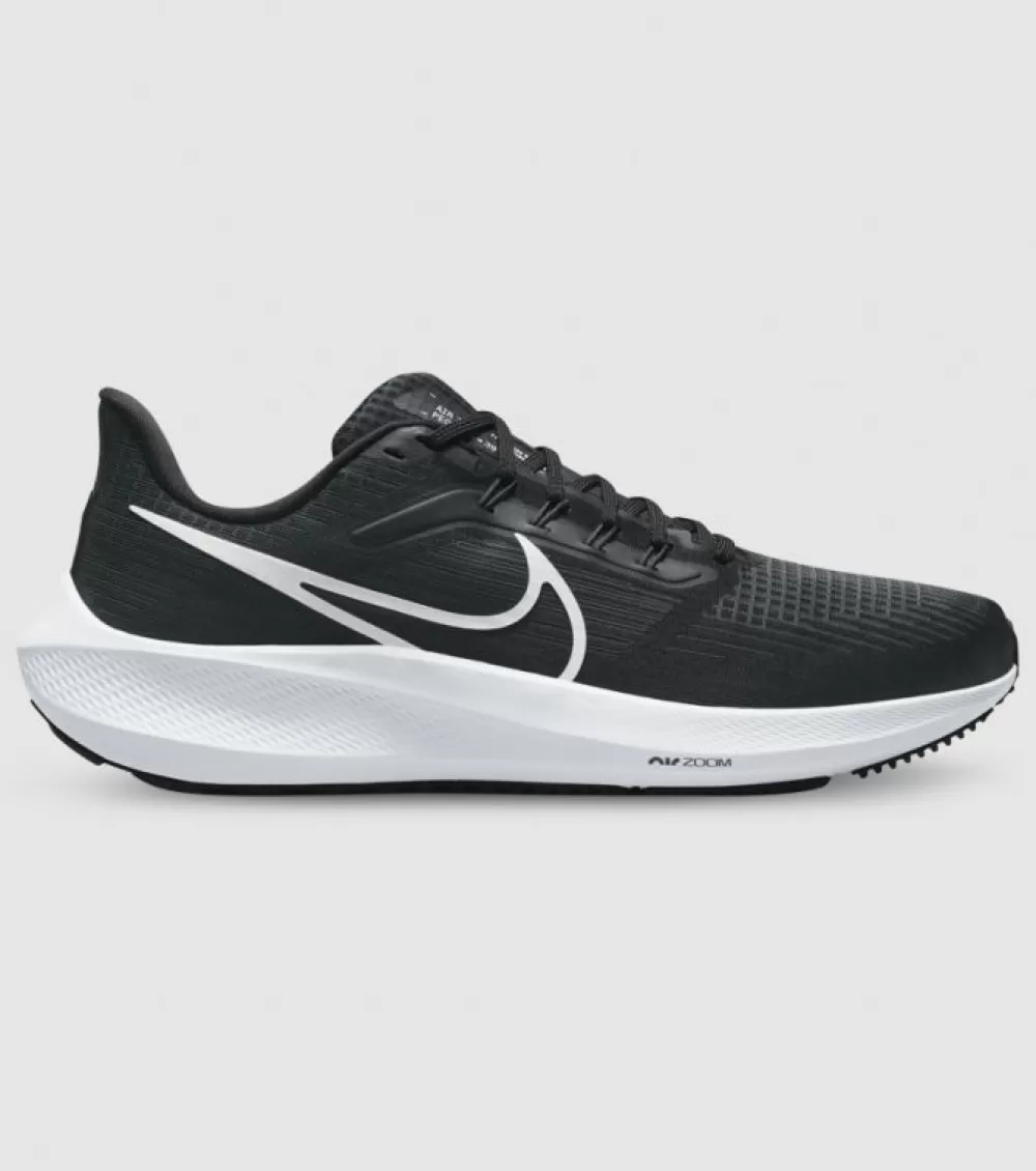 Best Sale Nike Air Zoom Pegasus 39 (4E X-Wide) Mens Black White Dark Smoke Grey