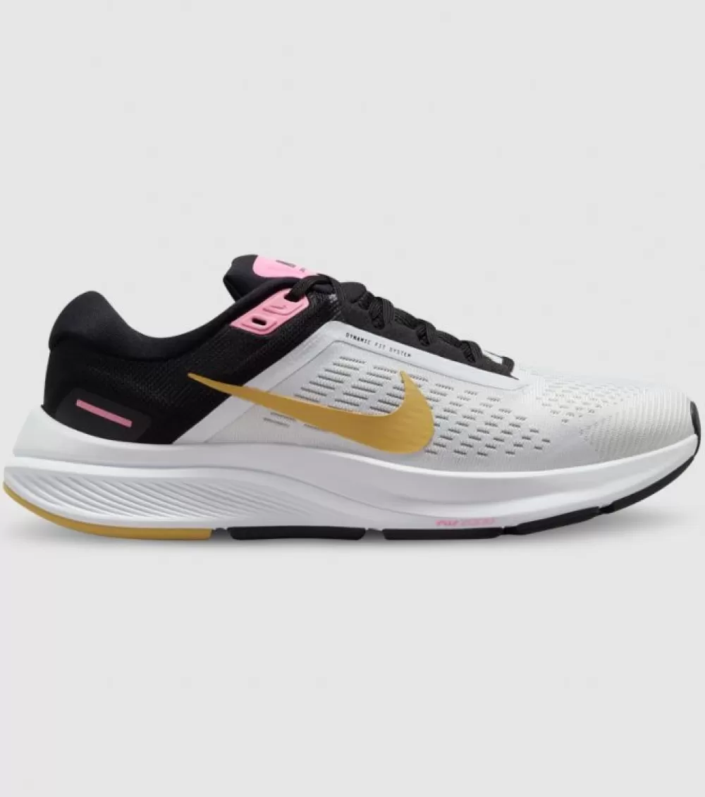 Outlet Nike Air Zoom Structure 24 Womens White Wheat Gold Black Pink Spell